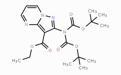 CAS No. 1260169-03-6, Ethyl 2-(bis(tert-butoxycarbonyl)amino)pyrazolo-[1,5-a]pyrimidine-3-carboxylate