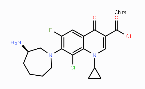 CAS No. 141388-76-3, (R)-7-(3-Aminohexahydro-1H-azepin-1-yl)-8-chloro-1-cyclopropyl-6-fluoro-1,4-dihydro-4-oxo-3-quinolinecarboxylic acid