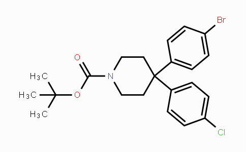 CAS No. 857532-23-1, tert-Butyl 4-(4-bromophenyl)-4-(4-chlorophenyl)-piperidine-1-carboxylate