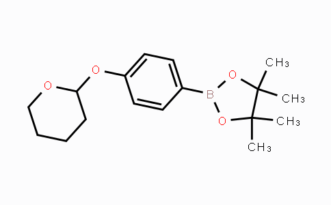 CAS No. 889865-38-7, 4,4,5,5-Tetramethyl-2-(4-((tetrahydro-2H-pyran-2-yl)oxy)phenyl)-1,3,2-dioxaborolane