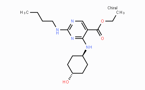 CAS No. 1951445-20-7, Ethyl 2-(butylamino)-4-(((1r,4r)-4-hydroxycyclohexyl)-amino)pyrimidine-5-carboxylate