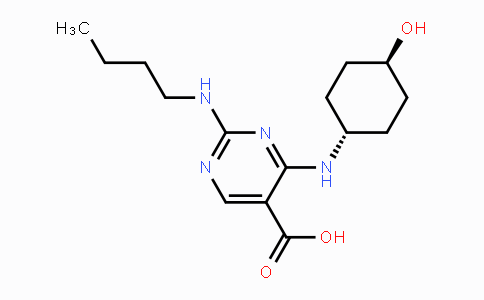 CAS No. 1493764-37-6, 2-(Butylamino)-4-(((1r,4r)-4-hydroxycyclohexyl)-amino)pyrimidine-5-carboxylic acid