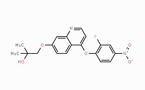 CAS No. 1394820-99-5, 1-((4-(2-Fluoro-4-nitrophenoxy)quinolin-7-yl)oxy)-2-methylpropan-2-ol