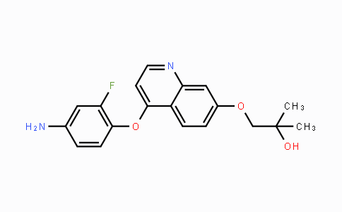 CAS No. 1394821-00-1, 1-((4-(4-Amino-2-fluorophenoxy)quinolin-7-yl)oxy)-2-methylpropan-2-ol