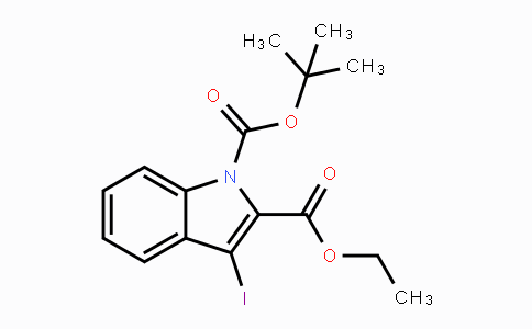 CAS No. 1438281-33-4, 1-tert-Butyl 2-ethyl 3-iodo-1H-indole-1,2-dicarboxylate