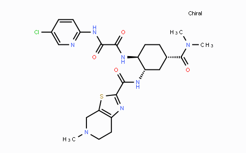 MC103581 | 1255529-27-1 | N-(5-Chloro-2-pyridyl)-N'-[(1S,2S,4S)-4-(dimethylcarbamoyl)-2-[(5-methyl-6,7-dihydro-4H-thiazolo[5,4-c]pyridine-2-carbonyl)amino]cyclohexyl]oxamide