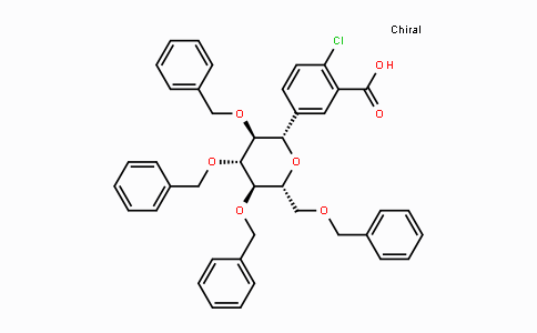 CAS No. 842133-80-6, 2-Chloro-5-[(2S,3S,4R,5R,6R)-3,4,5-tribenzyloxy-6-(benzyloxymethyl)tetrahydropyran-2-yl]benzoic acid