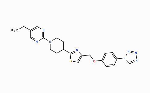 CAS No. 1037792-44-1, 2-[1-(5-Ethylpyrimidin-2-yl)-4-piperidyl]-4-[[4-(tetrazol-1-yl)phenoxy]methyl]thiazole