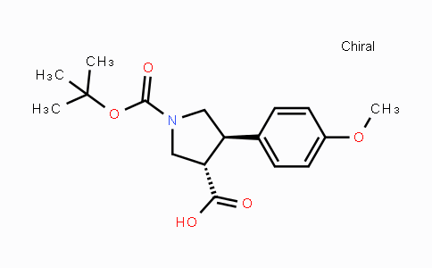 CAS No. 1000415-75-7, trans-1-Boc-4-(4-methoxyphenyl)-pyrrolidine-3-carboxylic acid