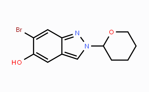 CAS No. 1206800-27-2, 6-Bromo-2-(tetrahydro-2H-pyran-2-yl)-2H-indazol-5-ol