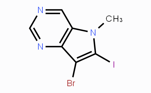 CAS No. 1419101-02-2, 7-Bromo-6-iodo-5-methyl-5H-pyrrolo[3,2-d]pyrimidine