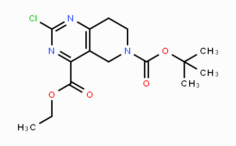CAS No. 1279816-32-8, Pyrido[4,3-d]pyrimidine-4,6(5H)-dicarboxylic acid, 2-chloro-7,8-dihydro-, 6-(1,1-dimethylethyl) 4-ethyl ester