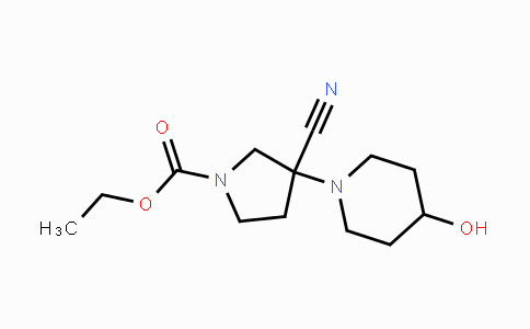 CAS No. 1131451-62-1, Ethyl 3-cyano-3-(4-hydroxypiperidin-1-yl)pyrrolidine-1-carboxylate