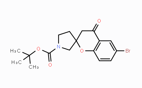 CAS No. 1291076-20-4, 6-Bromo-3,4-dihydro-4-oxo-spiro[2H-1-benzopyran-2,3'-pyrrolidine]-1'-carboxylic acid 1,1-dimethylethyl ester