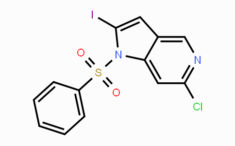 CAS No. 1227267-17-5, 1-(Phenylsulfonyl)-6-chloro-2-iodo-5-azaindole