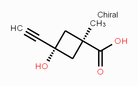 CAS No. 286443-22-9, trans-3-Ethynyl-3-hydroxy-1-methylcyclobutane-carboxylic acid