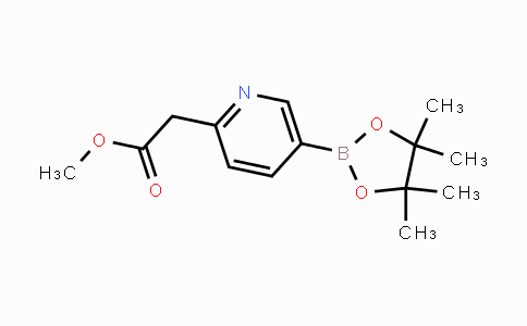 CAS No. 1428761-14-1, 2-Pyridineacetic acid, 5-(4,4,5,5-tetramethyl-1,3,2-dioxaborolan-2-yl)-, methyl ester