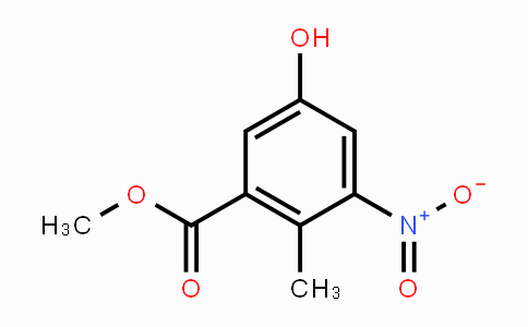 CAS No. 88132-51-8, Benzoic acid, 5-hydroxy-2-methyl-3-nitro-, methyl ester