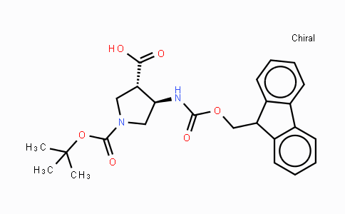 CAS No. 346610-79-5, (3S,4R)-1-Boc-4-Fmoc-amino-3-pyrrolidinecarboxylic acid