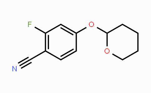 CAS No. 1448675-03-3, 2-Fluoro-4-(tetrahydro-pyran-2-yloxy)-benzonitrile