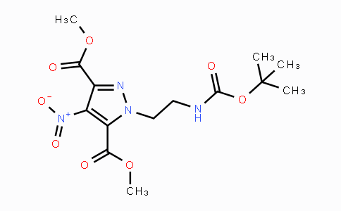 CAS No. 459157-15-4, 1-(2-tert-Butoxycarbonylamino-ethyl)-4-nitro-1H-pyrazole-3,5-dicarboxylic acid dimethyl ester