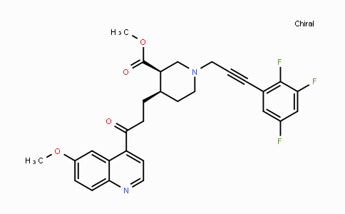 CAS No. 651320-91-1, (3R,4R)-Methyl 4-(3-(6-methoxyquinolin-4-yl)-3-oxopropyl)-1-(3-(2,3,5-trifluorophenyl)prop-2-ynyl)piperidine-3-carboxylate