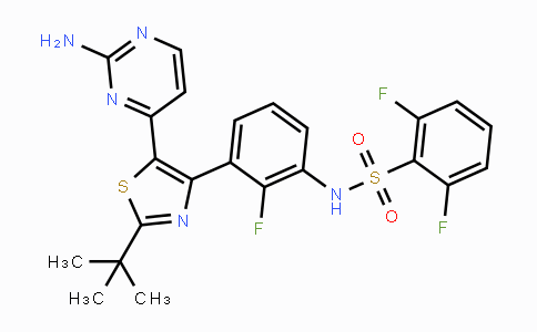 CAS No. 1195765-45-7, N-(3-(5-(2-Aminopyrimidin-4-yl)-2-tert-butylthiazol-4-yl)-2-fluorophenyl)-2,6-difluorobenzenesulfonamide