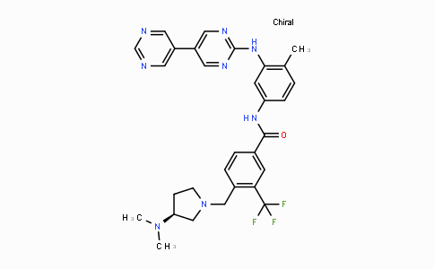 CAS No. 887650-05-7, (S)-N-(3-(5,5'-Bipyrimidin-2-ylamino)-4-methylphenyl)-4-((3-(dimethylamino)-pyrrolidin-1-yl)methyl)-3-(trifluoromethyl)benzamide