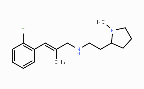 CAS No. 1375800-67-1, (E)-3-(2-Fluorophenyl)-2-methyl-N-(2-(1-methyl-pyrrolidin-2-yl)ethyl)prop-2-en-1-amine