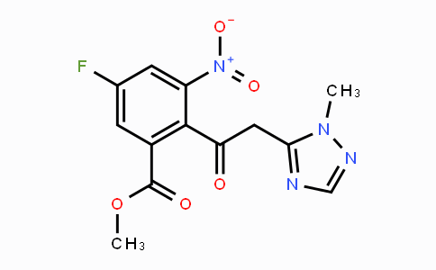 CAS No. 1322879-81-1, Methyl 5-fluoro-2-(2-(1-methyl-1H-1,2,4-triazol-5-yl)acetyl)-3-nitrobenzoate