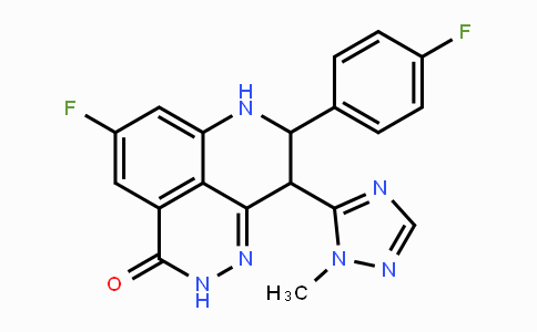 CAS No. 1207454-56-5, 5-Fluoro-8-(4-fluorophenyl)-9-(1-methyl-1H-1,2,4-triazol-5-yl)-8,9-dihydro-2H-pyrido[4,3,2-de]phthalazin-3(7H)-one