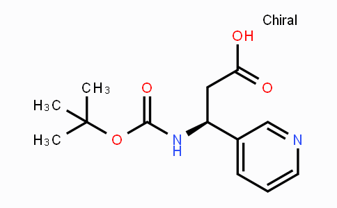 CAS No. 297773-45-6, (S)-3-(tert-Butoxycarbonylamino)-3-(pyridin-3-yl)propanoic acid