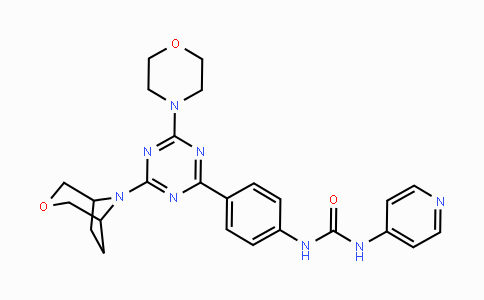 CAS No. 1197160-28-3, 1-(4-(4-(3-Oxa-8-azabicyclo[3.2.1]octan-8-yl)-6-morpholino-1,3,5-triazin-2-yl)phenyl)-3-(pyridin-4-yl)urea