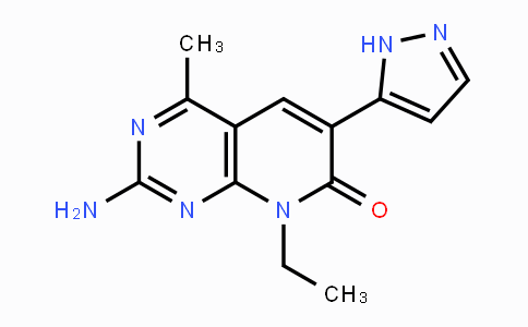 CAS No. 934493-76-2, 2-Amino-8-ethyl-4-methyl-6-(1H-pyrazol-5-yl)pyrido[2,3-d]pyrimidin-7(8H)-one