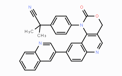 CAS No. 1345675-02-6, 2-Methyl-2-(4-(2-oxo-9-(quinolin-3-yl)-2,4-dihydro-1H-[1,3]oxazino[5,4-c]quinolin-1-yl)phenyl)propanenitrile