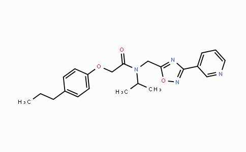 CAS No. 1401223-22-0, N-Isopropyl-2-(4-propylphenoxy)-N-((3-(pyridin-3-yl)-1,2,4-oxadiazol-5-yl)methyl)acetamide