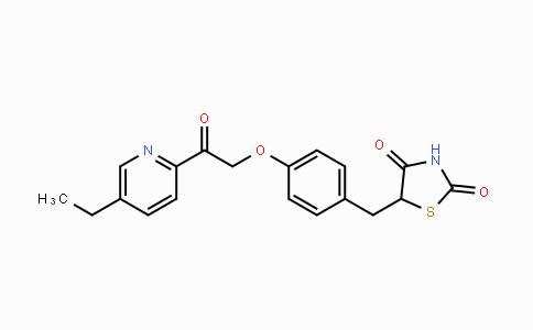 CAS No. 146062-49-9, 5-(4-(2-(5-Ethylpyridin-2-yl)-2-oxoethoxy)-benzyl)thiazolidine-2,4-dione