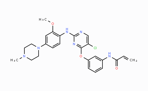 CAS No. 1213269-23-8, N-(3-(5-Chloro-2-(2-methoxy-4-(4-methylpiperazin-1-yl)phenylamino)pyrimidin-4-yloxy)phenyl)acrylamide