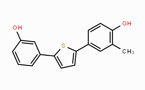 CAS No. 1122660-25-6, 3-(5-(4-Hydroxy-3-methylphenyl)-thiophen-2-yl)phenol