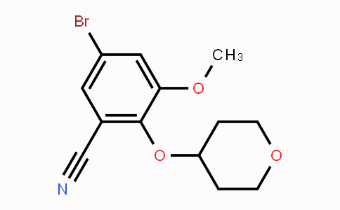 CAS No. 1292317-99-7, 5-Bromo-3-methoxy-2-((tetrahydro-2H-pyran-4-yl)oxy)benzonitrile
