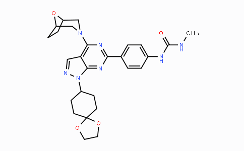 CAS No. 1144068-46-1, N-[4-[1-(1,4-Dioxaspiro[4.5]dec-8-yl)-4-(8-oxa-3-azabicyclo[3.2.1]-oct-3-yl)-1H-pyrazolo[3,4-d]pyrimidin-6-yl]phenyl]-N'-methylurea