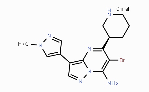 CAS No. 891494-63-6, (R)-6-Bromo-3-(1-methyl-1H-pyrazol-4-yl)-5-(piperidin-3-yl)pyrazolo[1,5-a]pyrimidin-7-amine