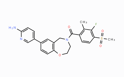 CAS No. 1251156-08-7, (7-(6-Aminopyridin-3-yl)-2,3-dihydrobenzo[f][1,4]oxazepin-4(5H)-yl)(3-fluoro-2-methyl-4-(methylsulfonyl)phenyl)methanone