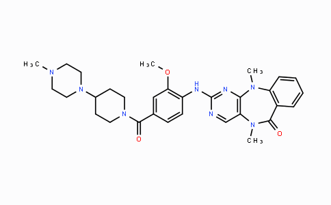 CAS No. 1234480-84-2, 2-((2-Methoxy-4-(4-(4-methylpiperazin-1-yl)piperidine-1-carbonyl)phenyl)-amino)-5,11-dimethyl-5H-benzo[e]pyrimido[5,4-b][1,4]diazepin-6(11H)-one