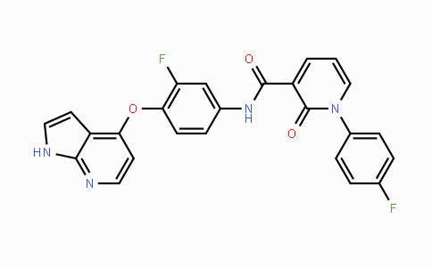 CAS No. 888719-03-7, N-(4-((1H-Pyrrolo[2,3-b]pyridin-4-yl)oxy)-3-fluorophenyl)-1-(4-fluorophenyl)-2-oxo-1,2-dihydropyridine-3-carboxamide
