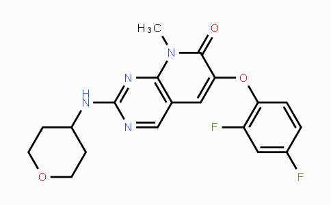 CAS No. 449811-92-1, 6-(2,4-Difluorophenoxy)-8-methyl-2-((tetrahydro-2H-pyran-4-yl)amino)pyrido[2,3-d]pyrimidin-7(8H)-one