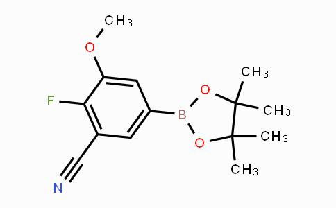 CAS No. 1383985-45-2, 2-Fluoro-3-methoxy-5-(4,4,5,5-tetramethyl-1,3,2-dioxaborolan-2-yl)benzonitrile