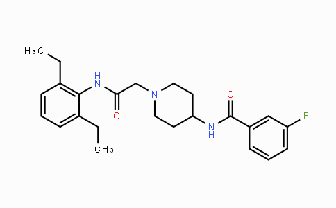 CAS No. 836679-42-6, N-(1-(2-((2,6-Diethylphenyl)amino)-2-oxoethyl)-piperidin-4-yl)-3-fluorobenzamide