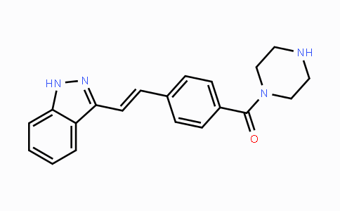 CAS No. 1000669-72-6, (E)-(4-(2-(1H-Indazol-3-yl)vinyl)-phenyl)(piperazin-1-yl)methanone