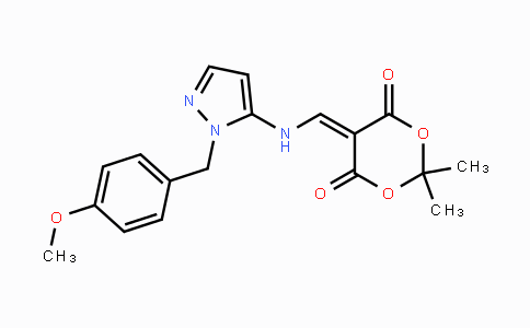 CAS No. 949556-46-1, 5-(((1-(4-Methoxybenzyl)-1H-pyrazol-5-yl)amino)-methylene)-2,2-dimethyl-1,3-dioxane-4,6-dione